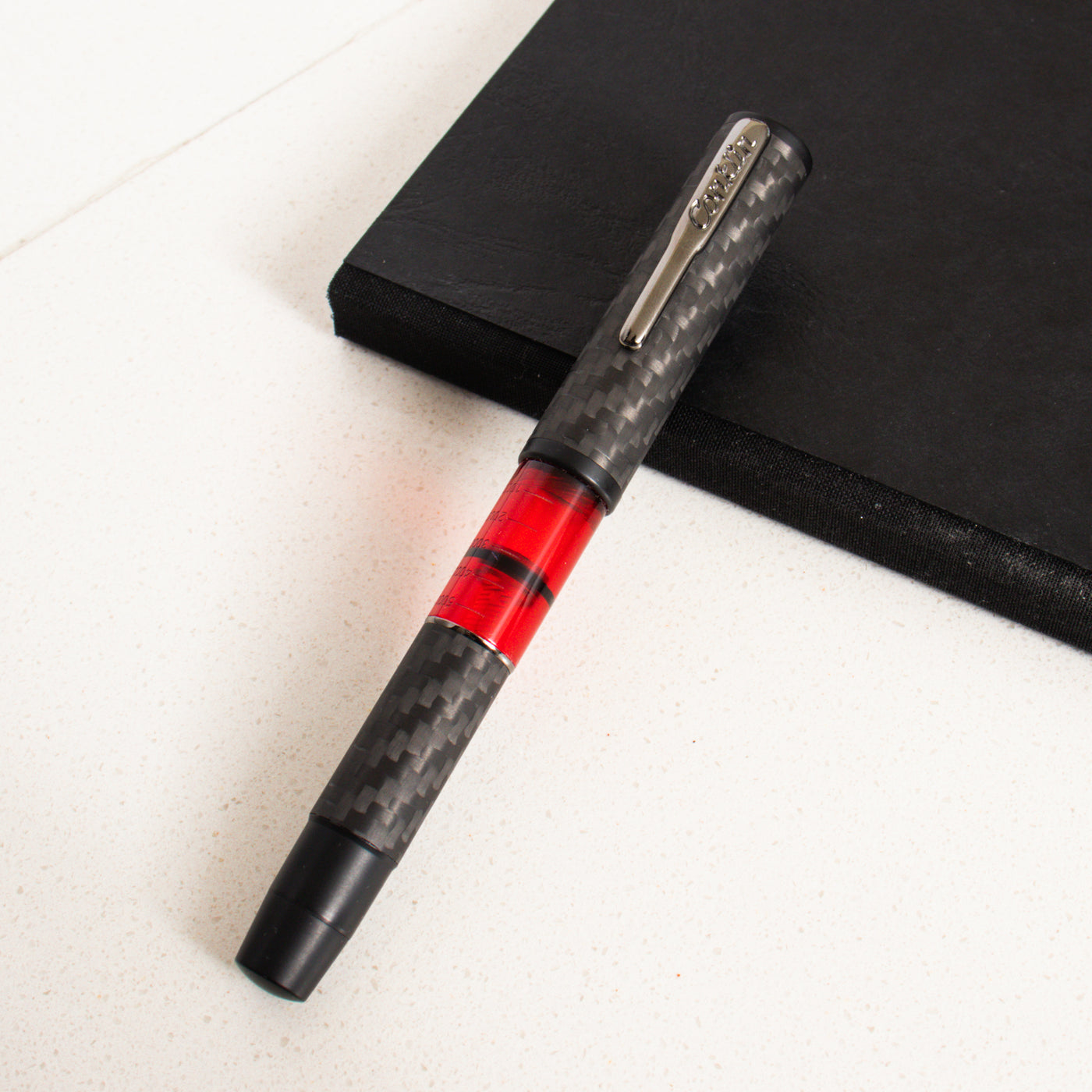 Conklin Word Gauge Red Carbon Stealth Fountain Pen