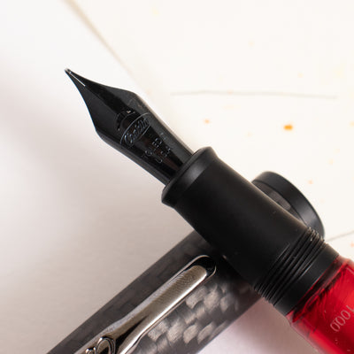 Conklin Word Gauge Red Carbon Stealth Fountain Pen