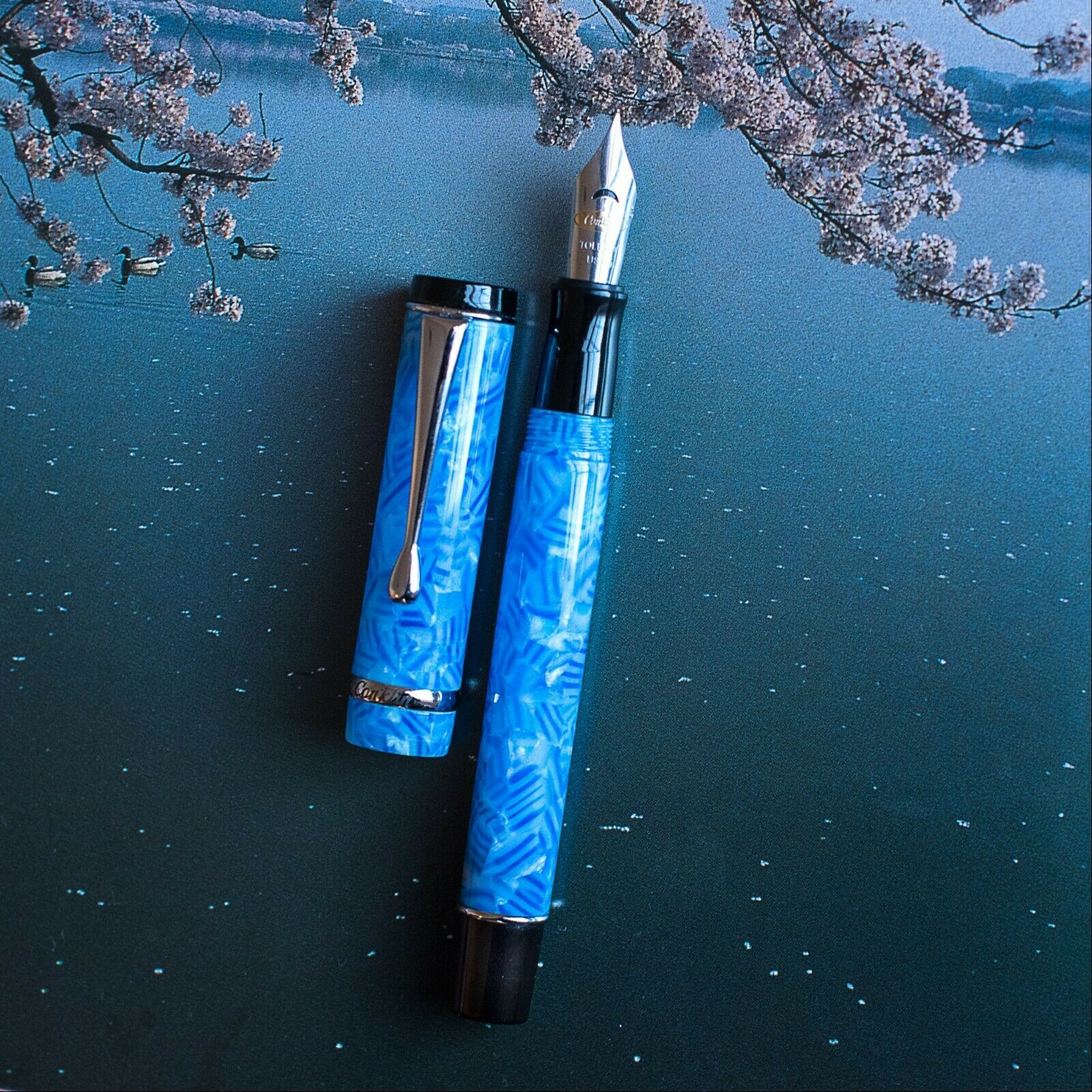 Luxury Writing Instrument Conklin Duragraph Ice Blue Fountain Pen ...