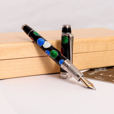 David Oscarson Pierrot & Pierrete Black Fountain Pen Uncapped