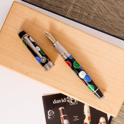 David Oscarson Pierrot & Pierrete Black Fountain Pen With Colorful Barrel