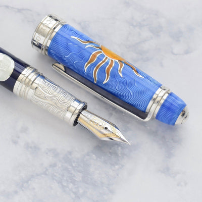 David Oscarson Limited Edition Celestial Dark & Light Blue Fountain Pen-David Oscarson-Truphae