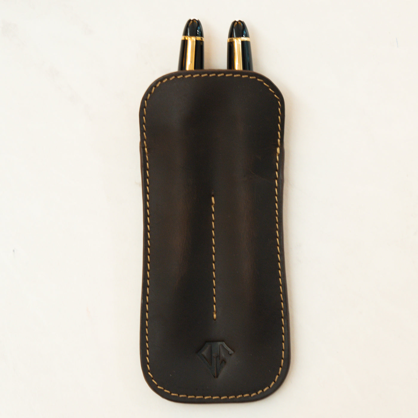 Dee Charles Rawhide Gold Double Pen Case