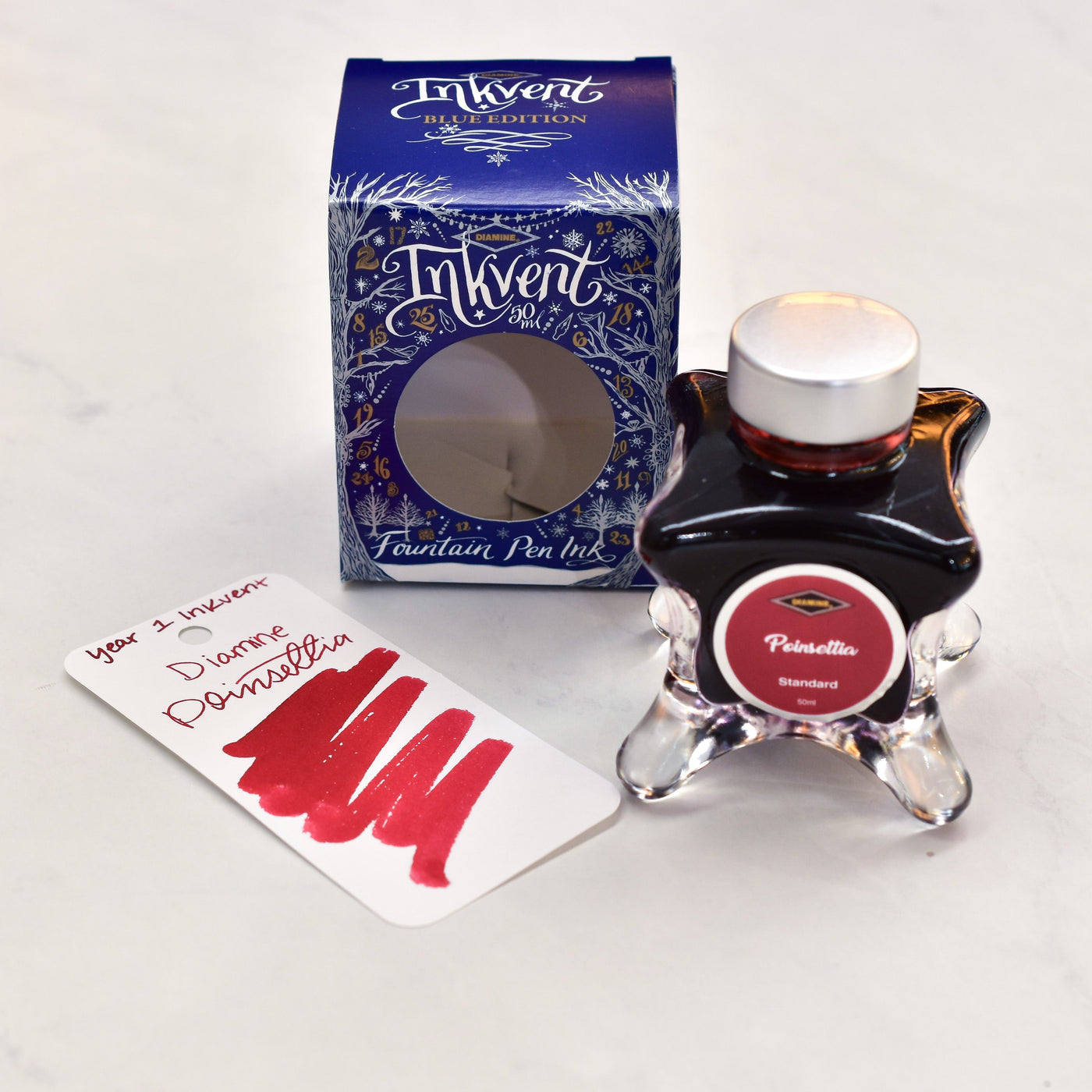 Diamine Inkvent Year 1 Poinsettia Fountain Pen Ink Bottle