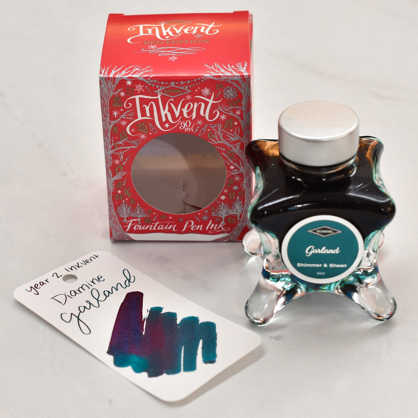 Diamine Inkvent Year 2 Garland Fountain Pen Ink Bottle