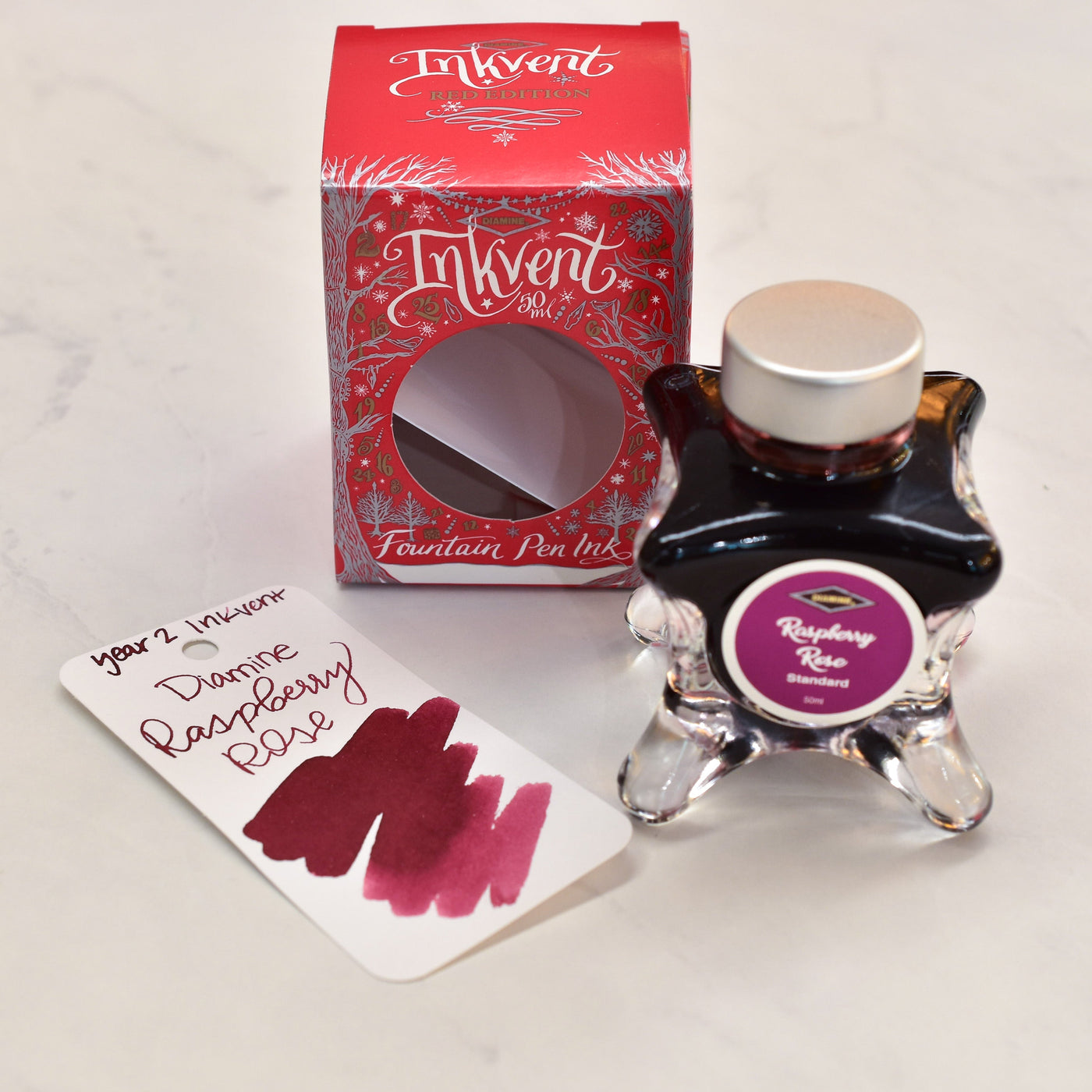 Diamine Inkvent Year 2 Raspberry Rose Fountain Pen Ink Bottle