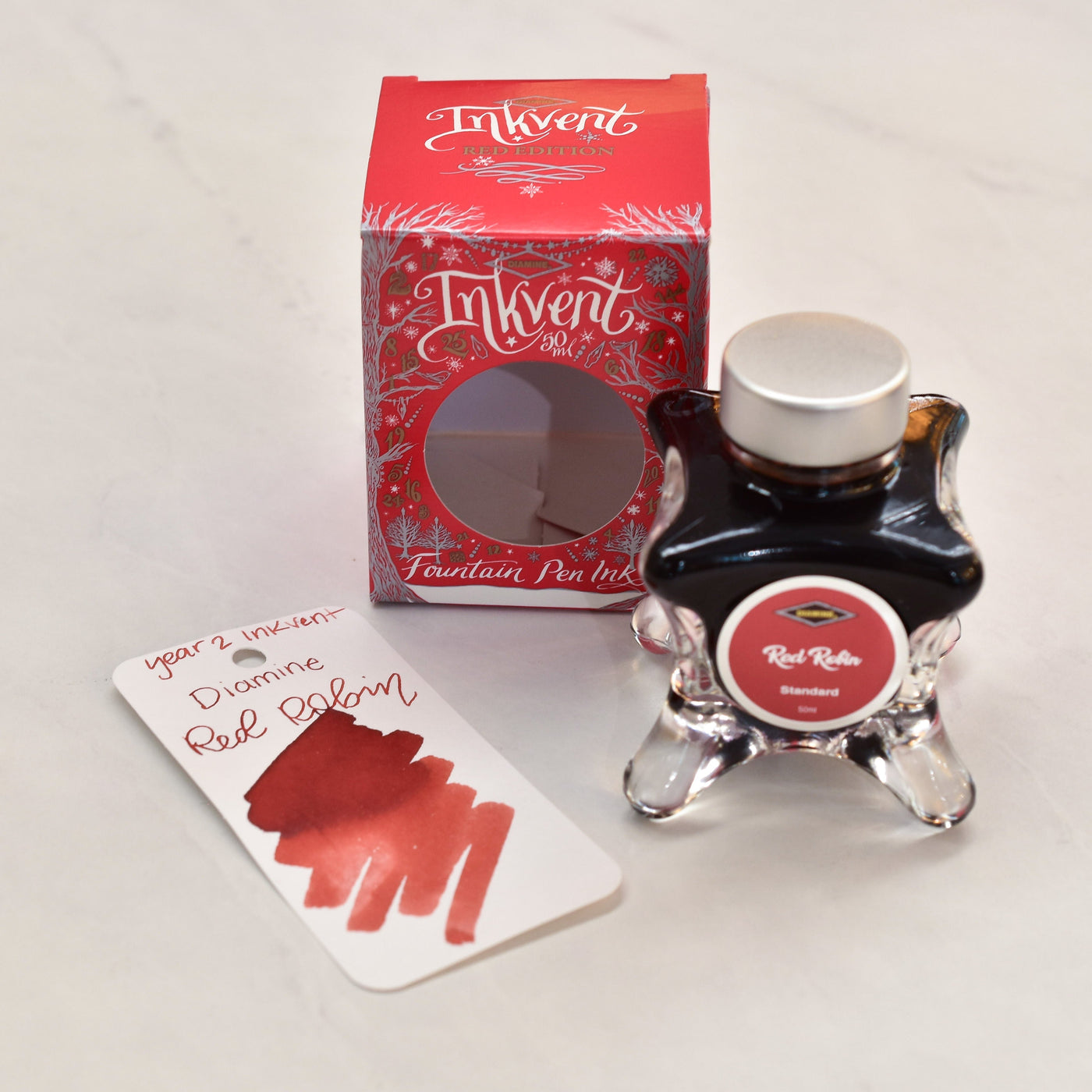 Diamine Inkvent Year 2 Red Robin Fountain Pen Ink Bottle