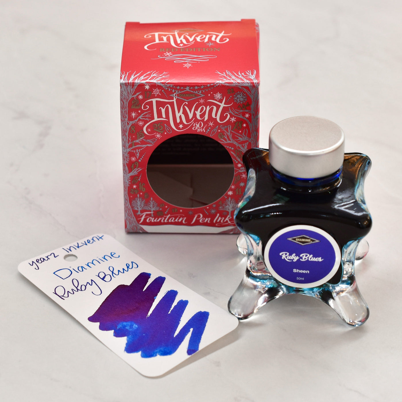 Diamine Inkvent Year 2 Ruby Blues Fountain Pen Ink Bottle