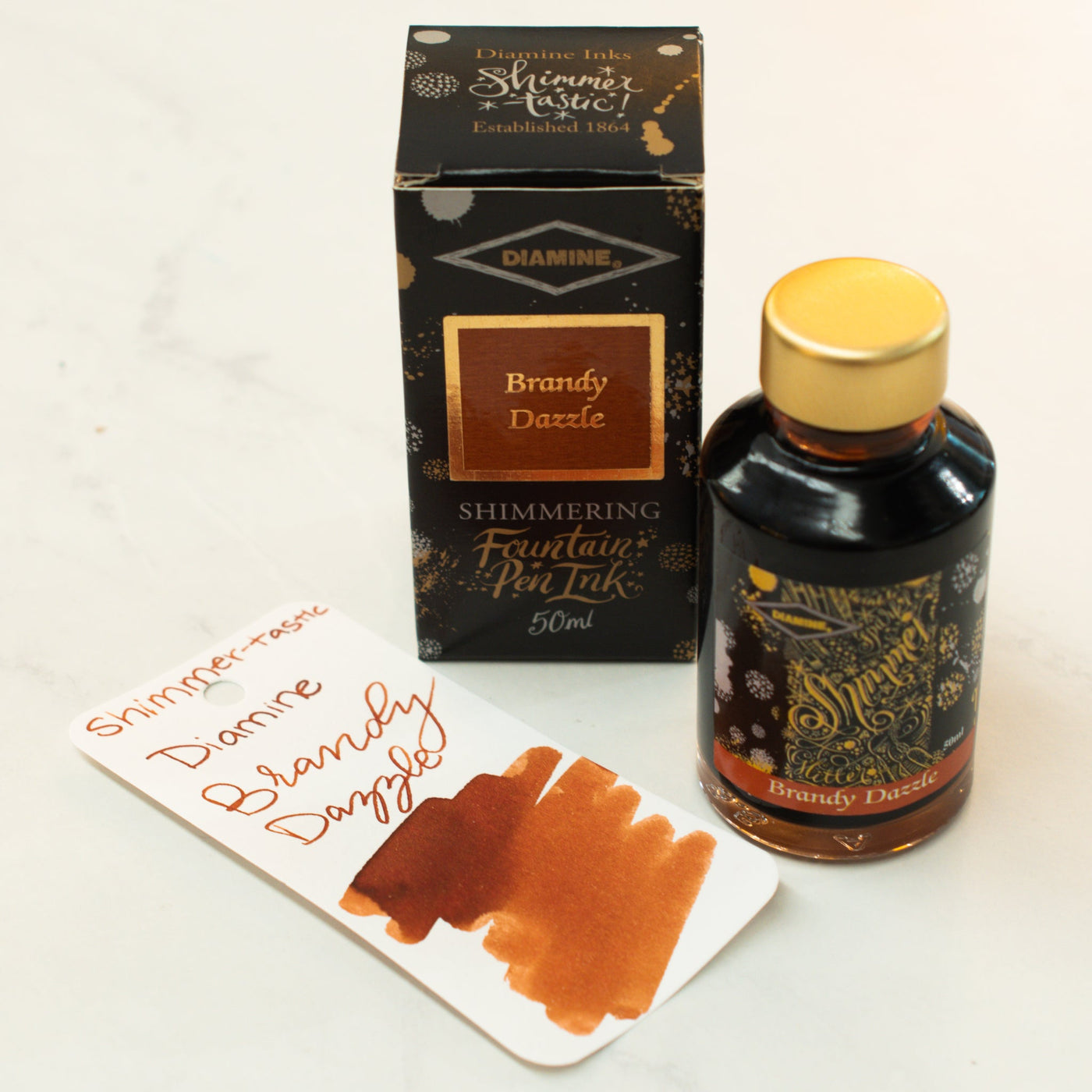 Diamine Shimmertastic Brandy Dazzle Fountain Pen Ink Bottle