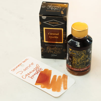 Diamine Shimmertastic Caramel Sparkle Fountain Pen Ink Bottle