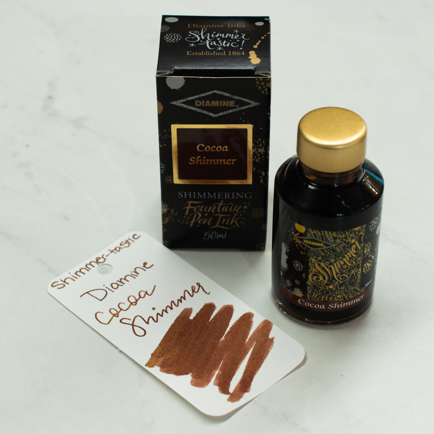 Diamine Shimmertastic Cocoa Shimmer Fountain Pen Ink Bottle