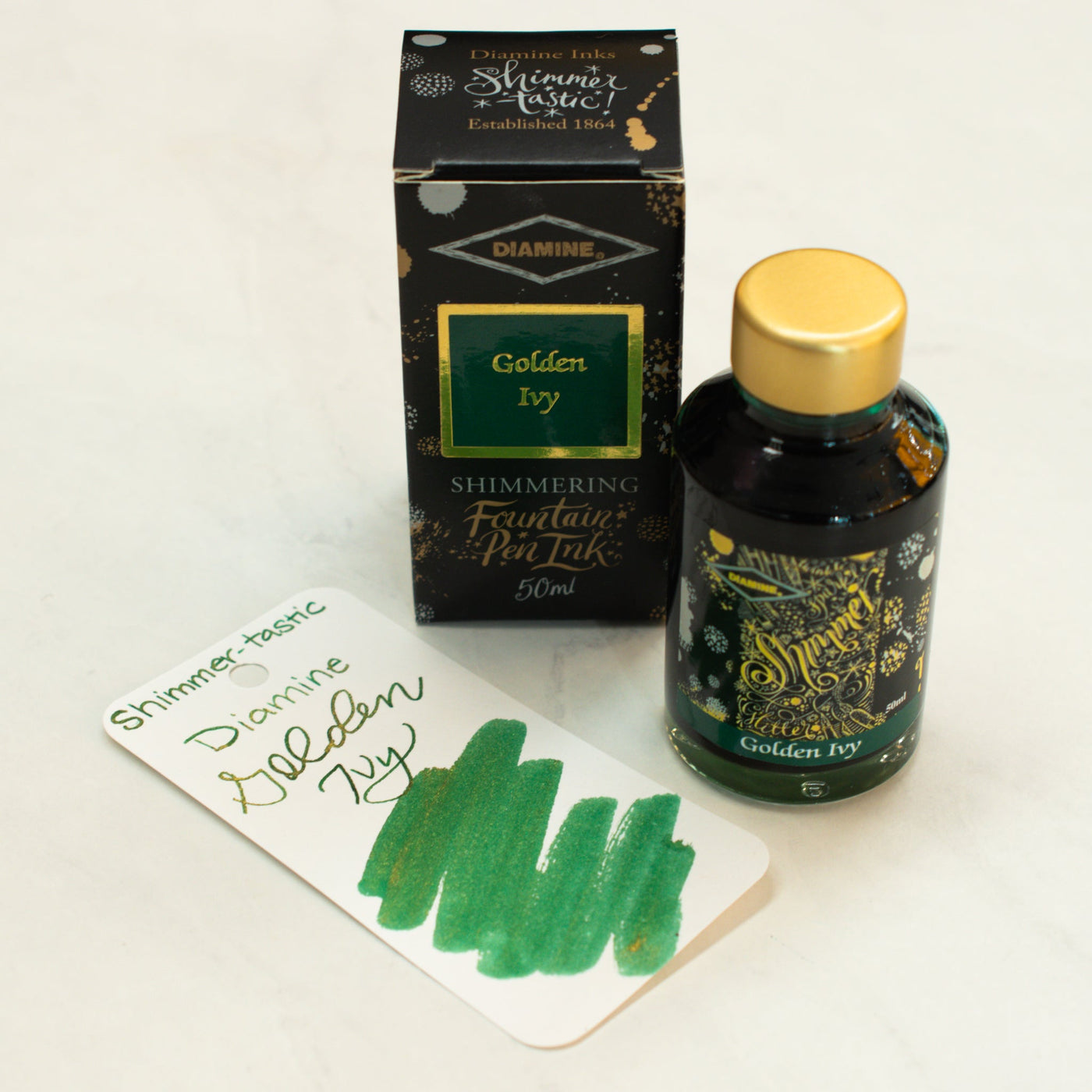 Diamine Shimmertastic Golden Ivy Fountain Pen Ink Bottle