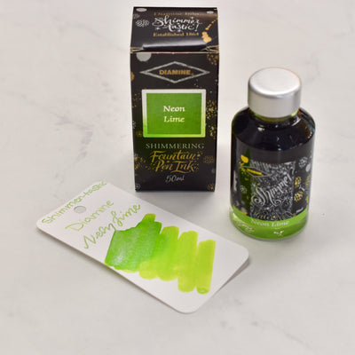 Diamine Shimmertastic Neon Lime Fountain Pen Ink Bottle