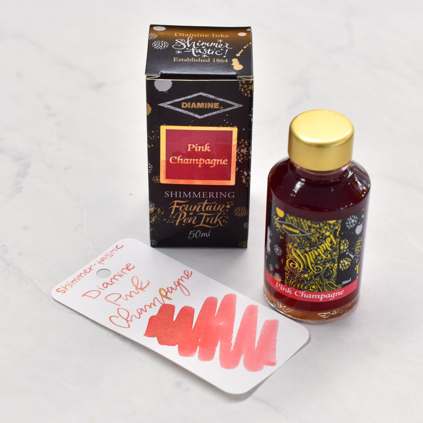 Diamine Shimmertastic Pink Champagne Fountain Pen Ink Bottle