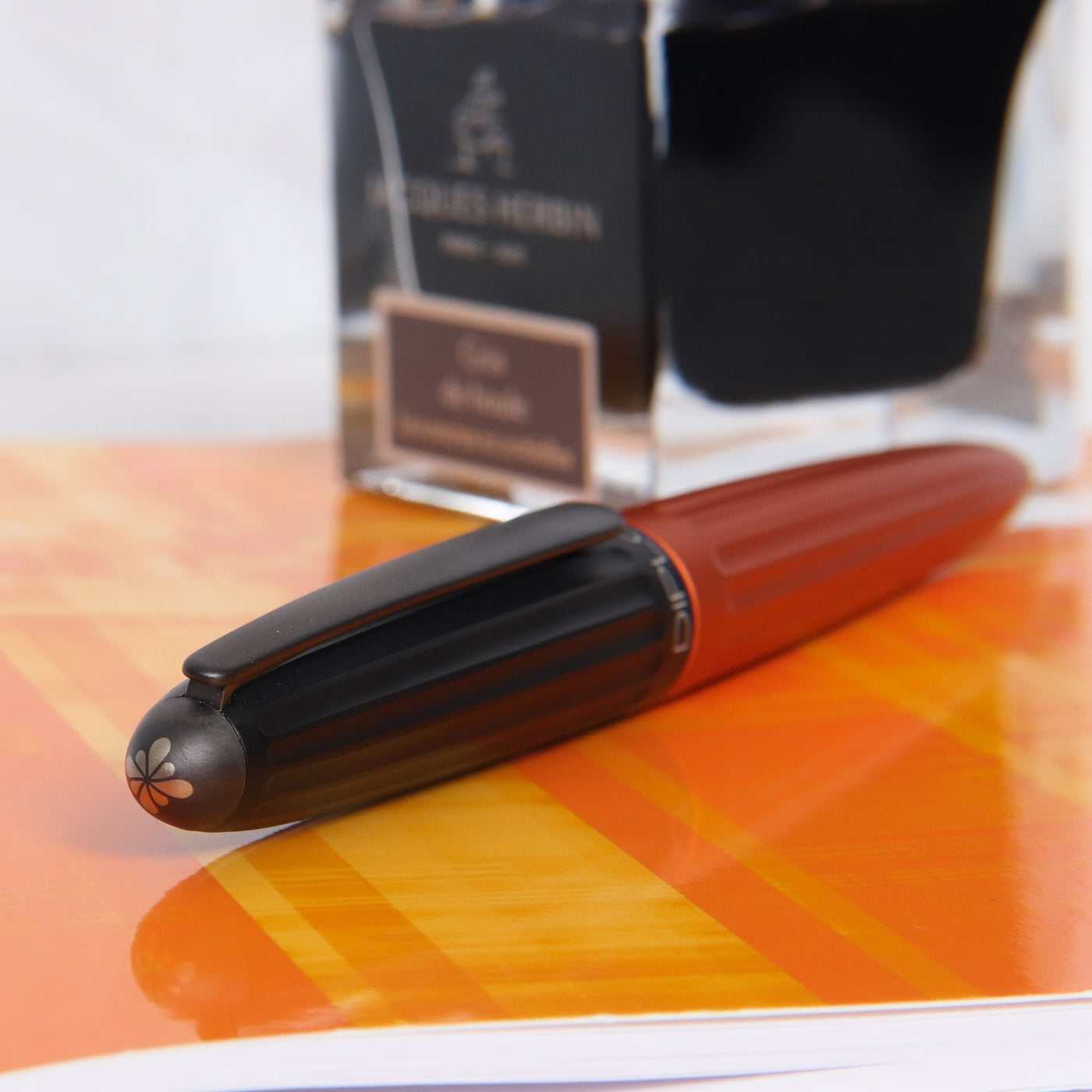 Diplomat Aero Black & Orange EasyFlow Ballpoint Pen Logo