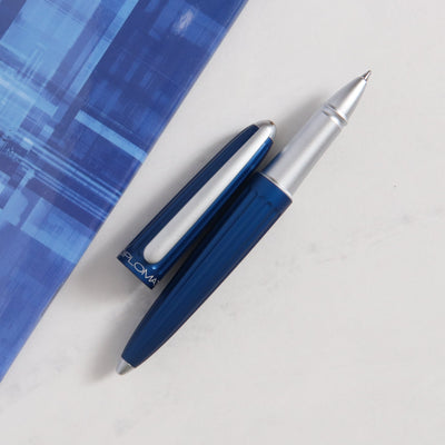 Diplomat Aero Blue Rollerball Pen With Silver Trim
