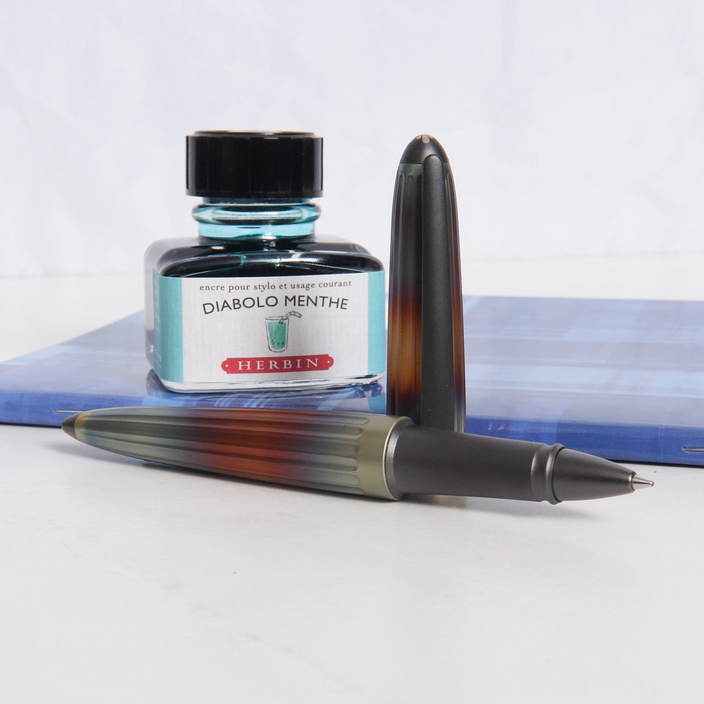 Diplomat Aero Flame Rollerball Pen Uncapped