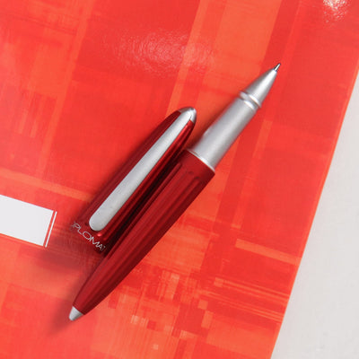 Diplomat Aero Red Rollerball Pen With Silver Trim