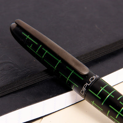 Diplomat-Elox-Matrix-Green-Black-Ballpoint-Pen-Clip