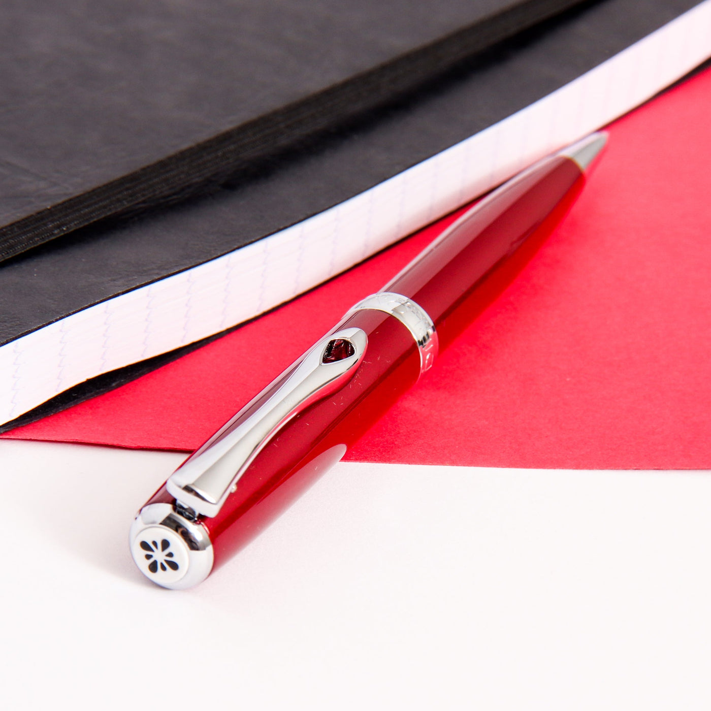 Diplomat-Excellence-A2-Magma-Red-Ballpoint-Pen-Logo