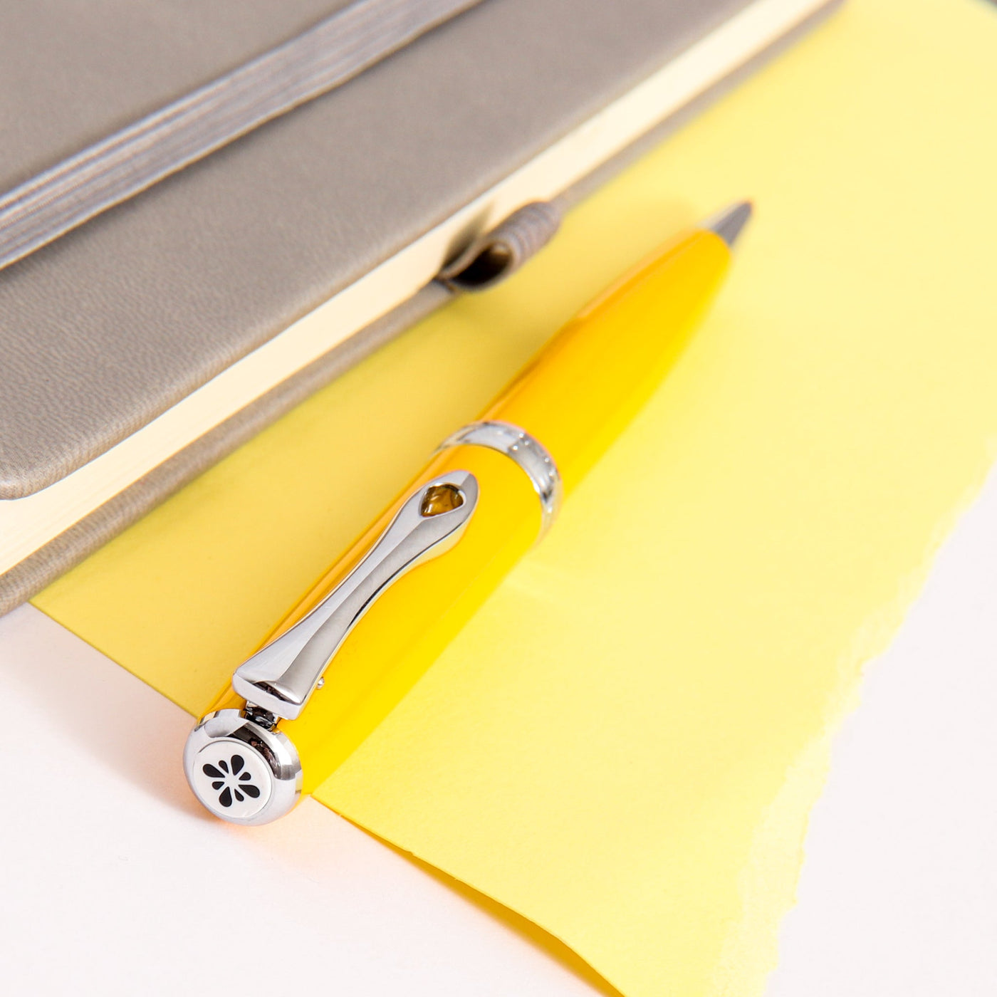 Diplomat-Excellence-A2-Yellow-Chrome-Ballpoint-Pen-Logo