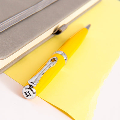 Diplomat-Excellence-A2-Yellow-Chrome-Ballpoint-Pen-Logo