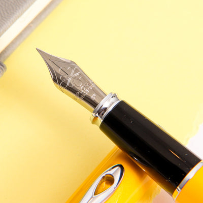 Diplomat-Excellence-A2-Yellow-Chrome-Fountain-Pen-Steel-Nib