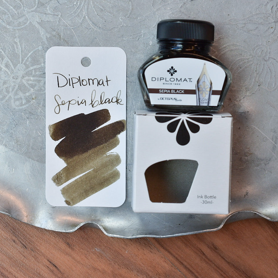 Diplomat Sepia Black Ink Bottle