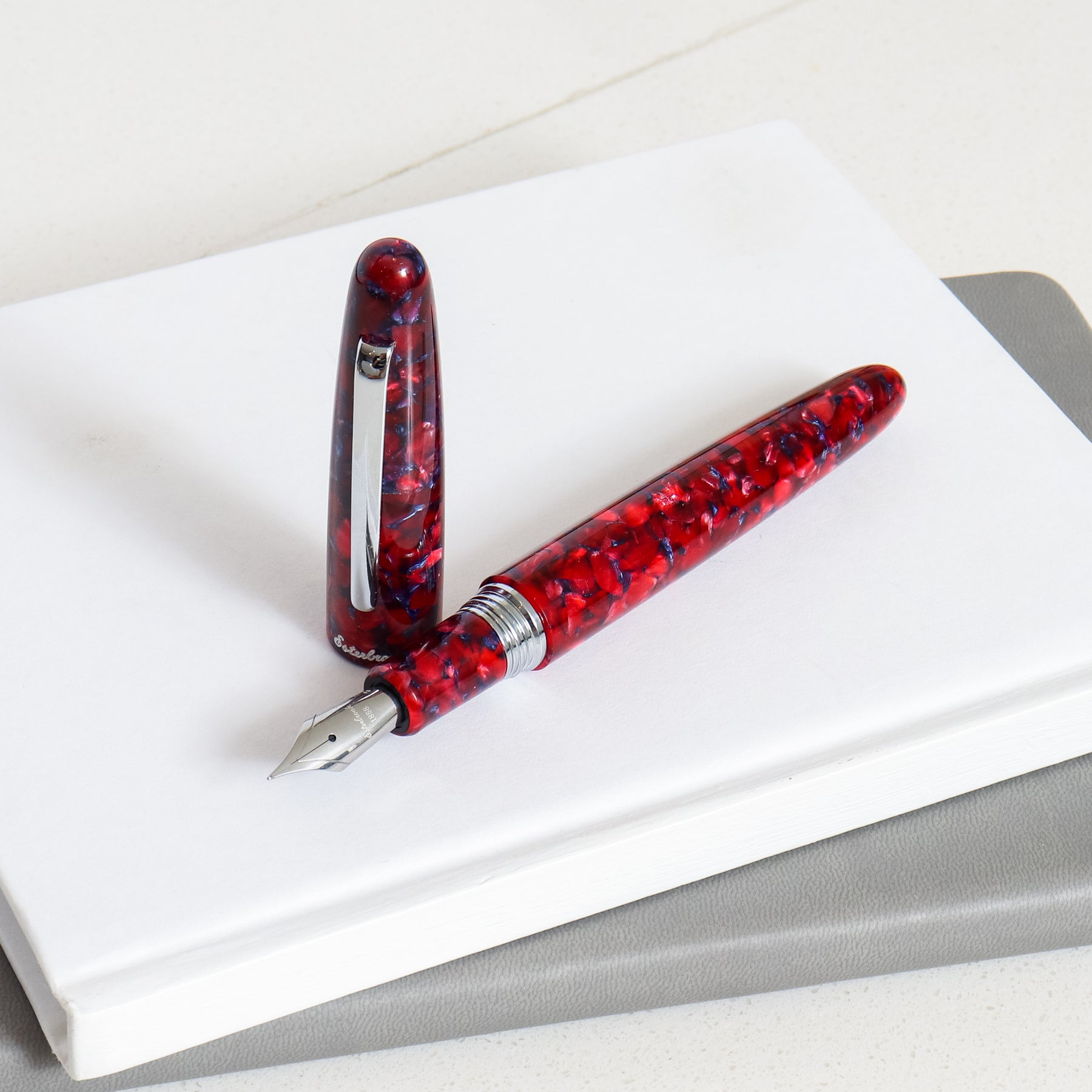 Esterbrook Estie Oversize Scarlet Chrome Trim Fountain Pen – Truphae