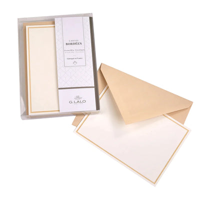 G. Lalo Single Bordered Stationery Set - 4 1/4" X 6" - Champagne