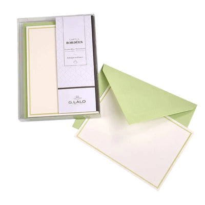 G. Lalo Single Bordered Stationery Set - 4 1/4" X 6" - Pistachio