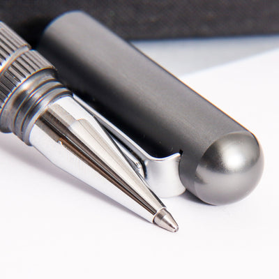 Giuliano Mazzuoli Officina End Mill Gunmetal Ballpoint Pen Tip Details