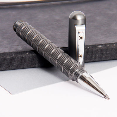 Giuliano Mazzuoli Officina End Mill Gunmetal Ballpoint Pen Uncapped