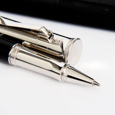 Graf von Faber Castell Classic Anello Black Rollerball Pen Platinum Plated Point