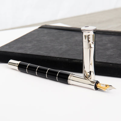 Graf von Faber Castell Classic Anello Black Silver Resin Fountain Pen