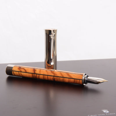 Graf-von-Faber-Castell-Elemento-Olive-Wood-Fountain-Pen-Uncapped