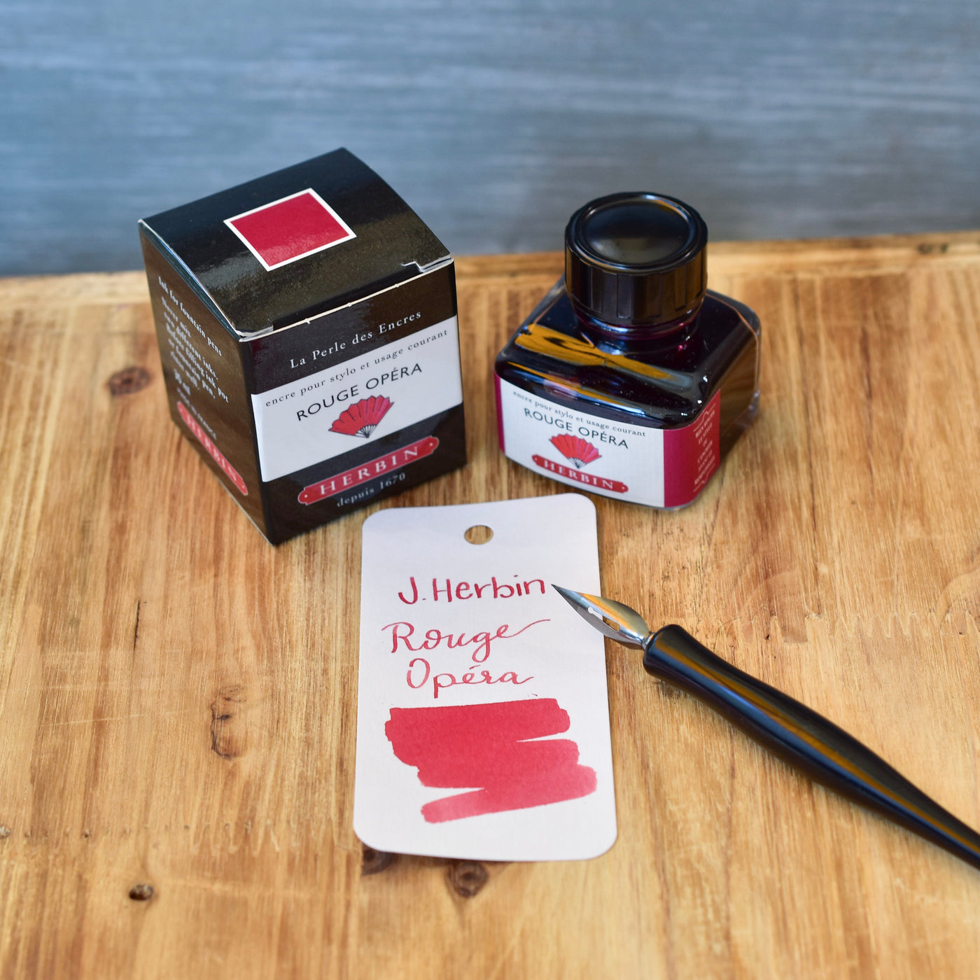 J. Herbin Fountain Pen Ink, Rouge Opera, 30 ml