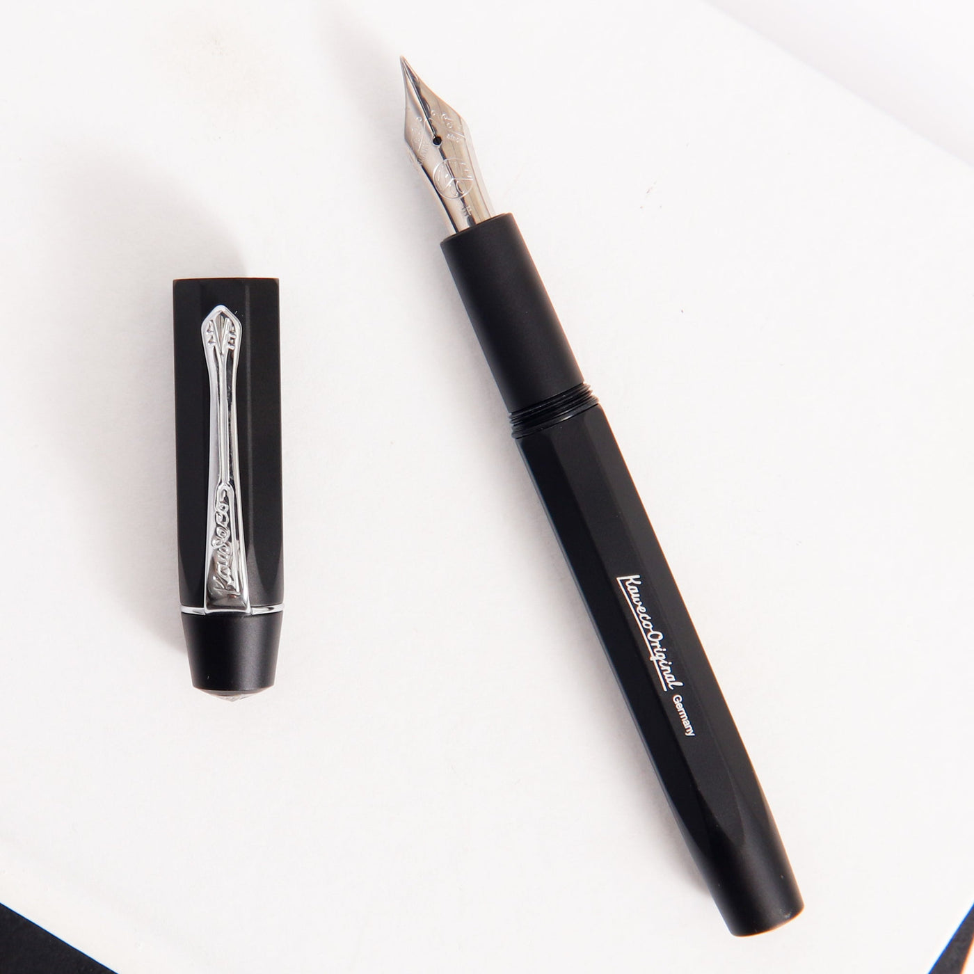 Kaweco-Original-Black-&-Chrome-250-Fountain-Pen-Octagonal-Body