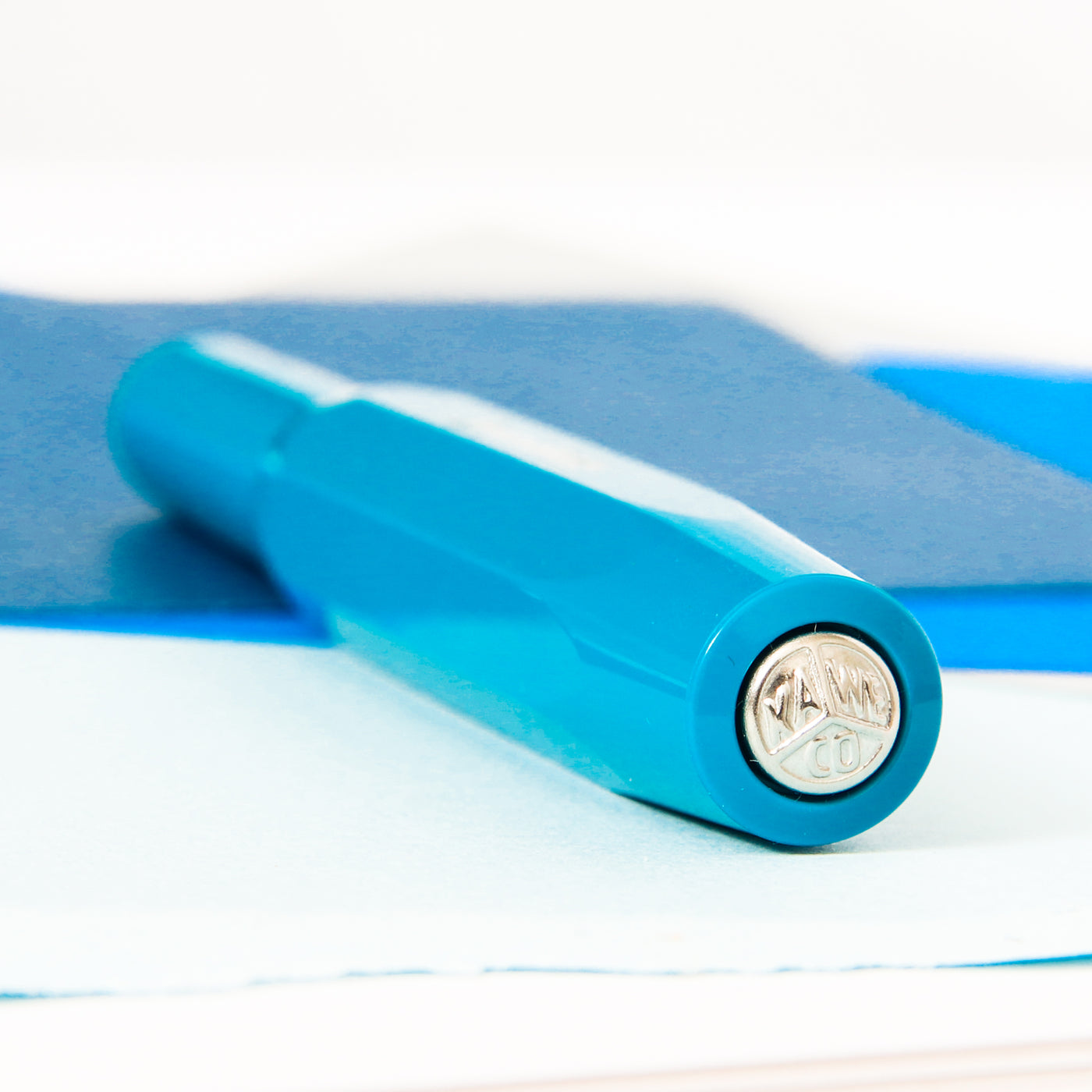 Kaweco Skyline Sport Cyan Collector's Edition Fountain Pen Logo On Cap