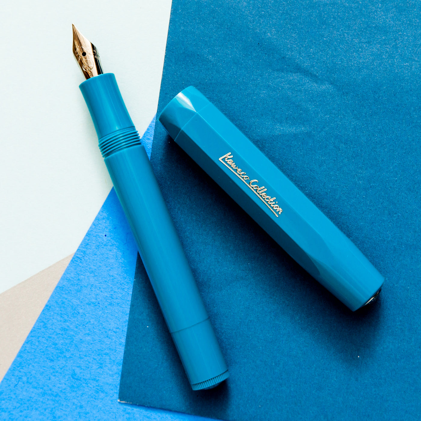 Kaweco Skyline Sport Cyan Collector's Edition Fountain Pen Uncapped