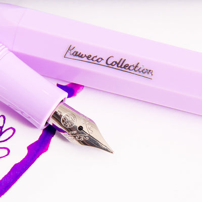 Kaweco Skyline Sport Lavender Fountain Pen Stainless Steel Nib Details