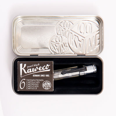 Kaweco Sport Black Crystal Fountain Pen In Metal Case