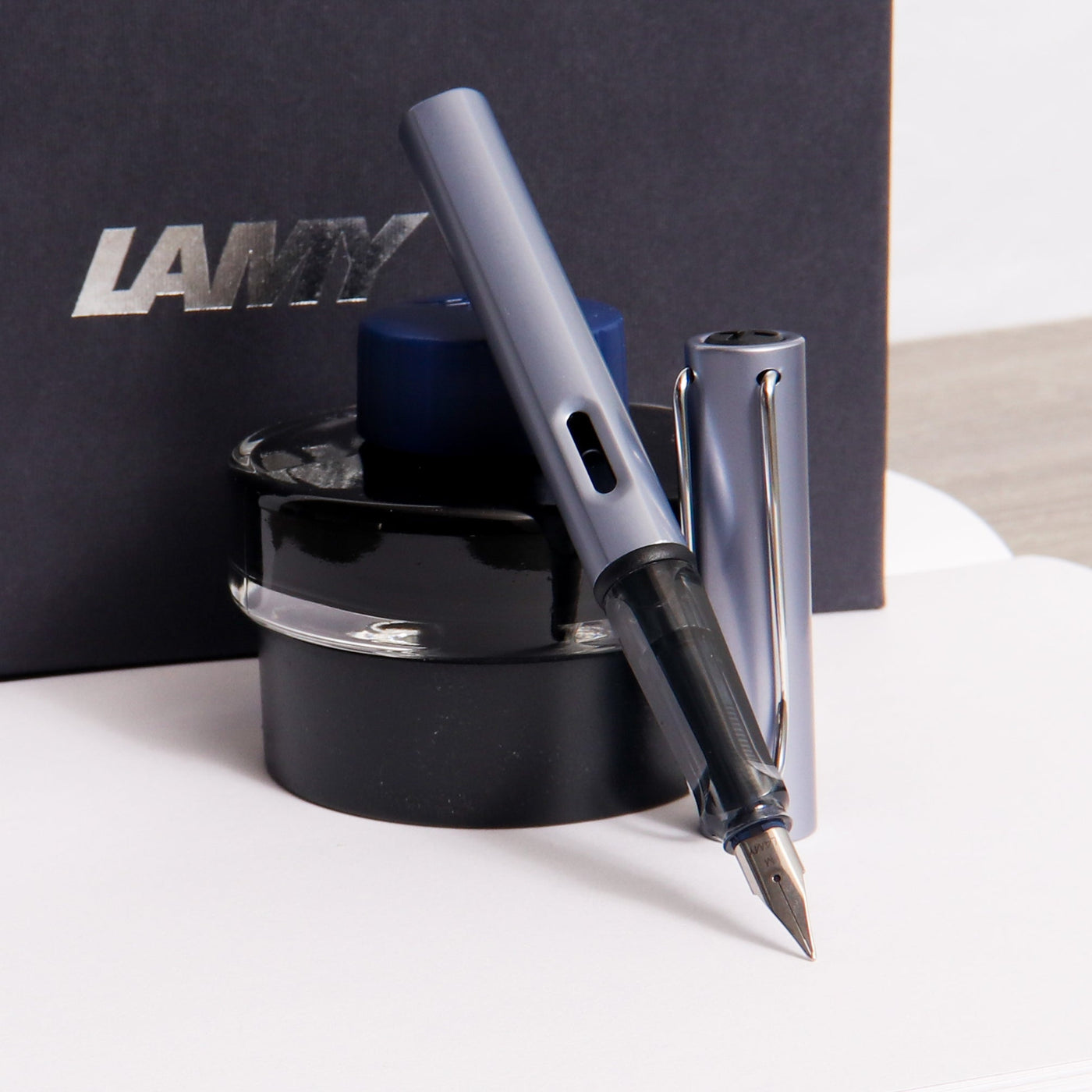 LAMY-Al-Star-Azure-Fountain-Pen-&-Ink-Bottle-Gift-Set-Uncapped