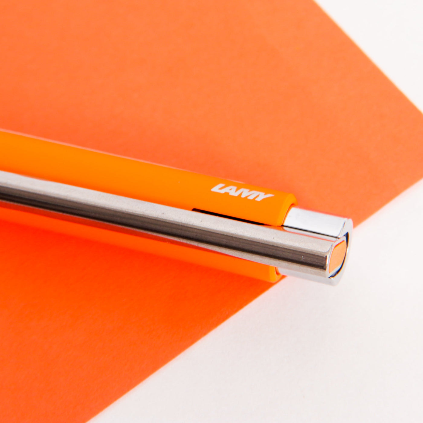 LAMY-Logo-M+-Apricot-Matte-Ballpoint-Pen-Steel-Polished-Trim