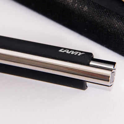 LAMY-Logo-M+-Black-Matte-Ballpoint-Pen-Steel-Trim