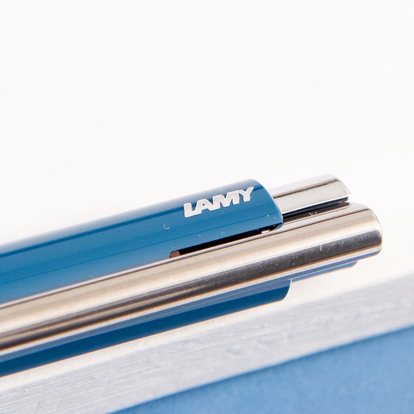 LAMY-Logo-M+-Indigo-Gloss-Ballpoint-Pen-Steel-Polished-Trim