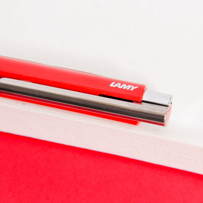 LAMY-Logo-M+-Red-Gloss-Ballpoint-Pen-Steel-Polished-Trim
