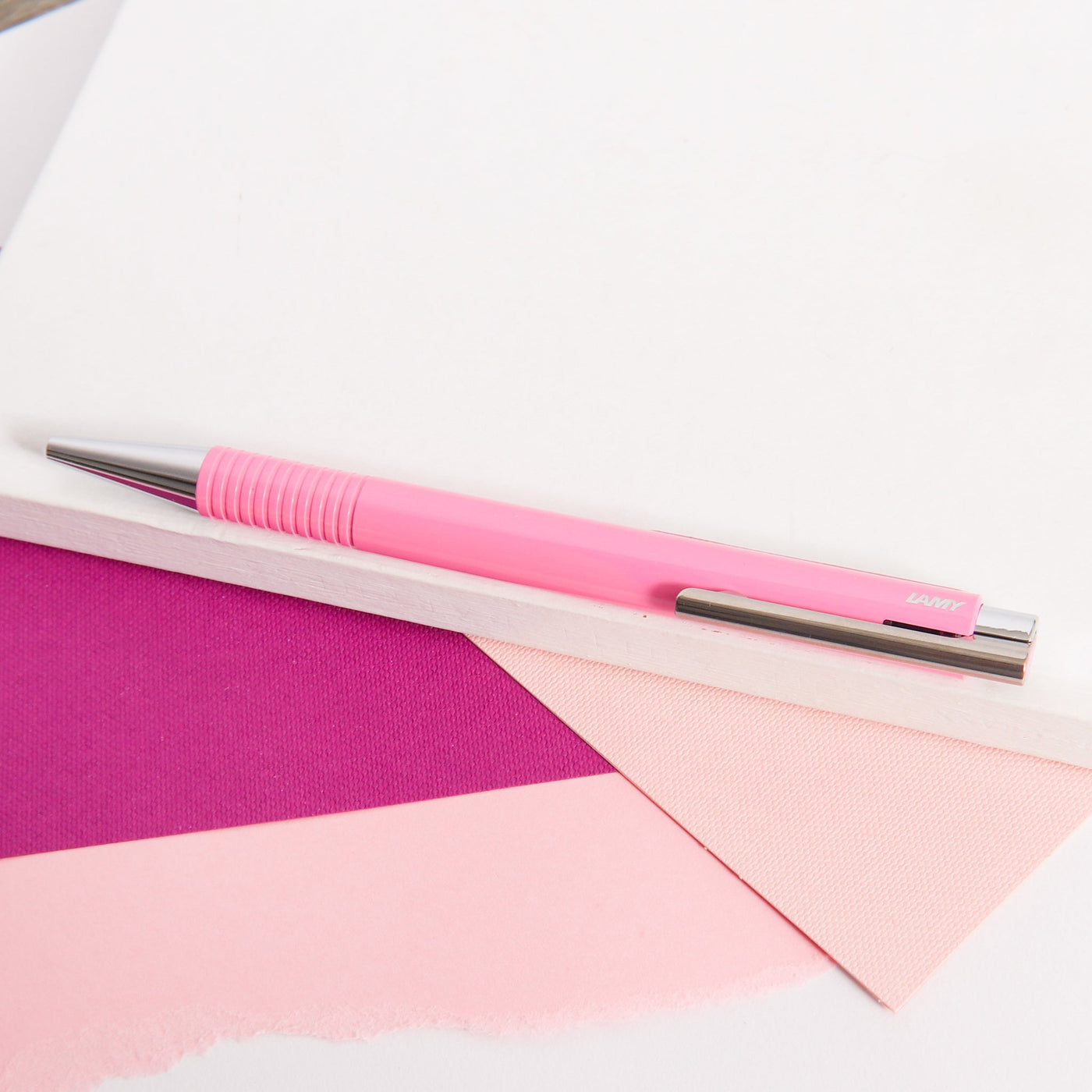 LAMY-Logo-M+-Rose -Gloss-Ballpoint-Pen-Spring-Loaded-Clip