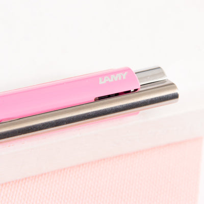 LAMY-Logo-M+-Rose -Gloss-Ballpoint-Pen-Steel-Polished-Trim