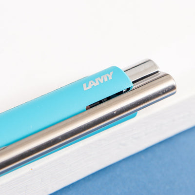 LAMY-Logo-M+-Sea-Matte-Ballpoint-Pen-Steel-Polished-Trim